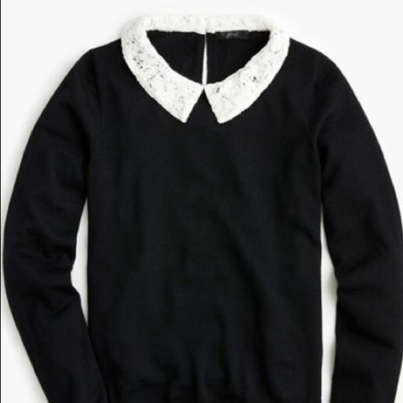 J Crew Nwot Sz S Black Peter Pan Collar 